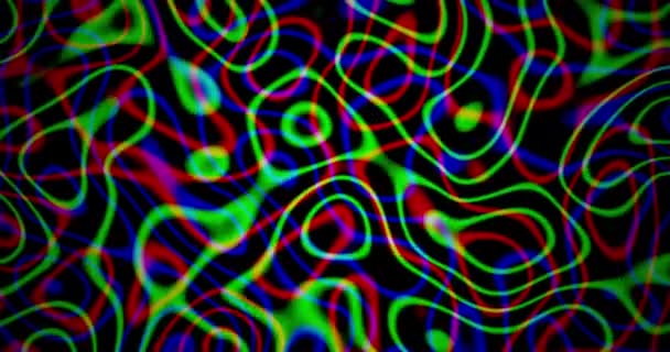 Компьютерная Анимация Показывающая Абстрактные Повторяющиеся Узоры Красном Зеленом Синем Цветах — стоковое видео