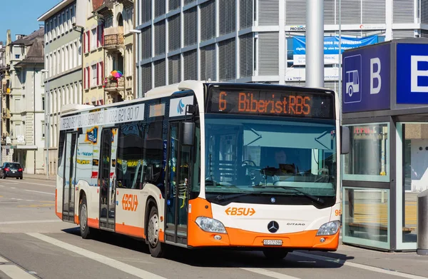 Mercedes-Benz Citaro bus of the BSU company in the city of Solothurn, Switzerland — Stock Photo, Image