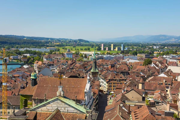 Vista de la ciudad de Soleura desde la torre del gato de San Urso —  Fotos de Stock