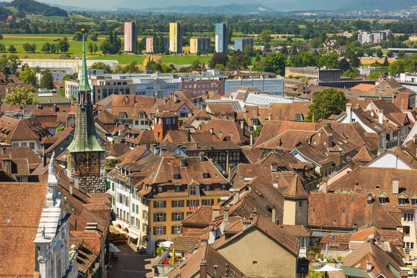 View of the city of Solothurn from the tower of the St. Ursus cathedral — Stock Photo, Image