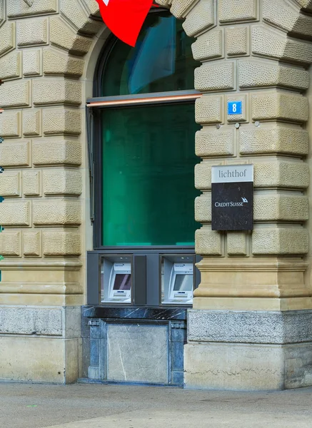 クレディ・スイス銀行のアット — ストック写真