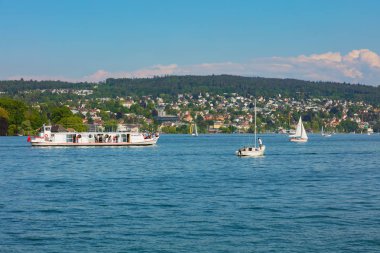 Lake Zurich İsviçre bahar