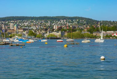 Lake Zurich İsviçre bahar