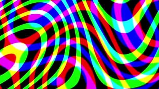 计算机生成的动画显示重复的抽象多彩图案移动 — 图库视频影像