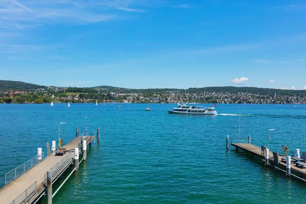 Lake Zurich Switzerland View City Zurich Very Beginning June — Stock Photo, Image