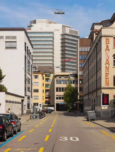 Ausstellungsstrasse calle en la ciudad de Zurich, Suiza —  Fotos de Stock