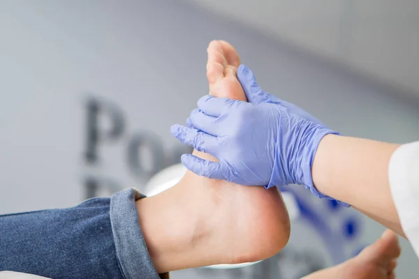 pedicure. feet massage with foot cream