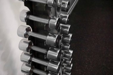 Spor salonundaki dambıllar.