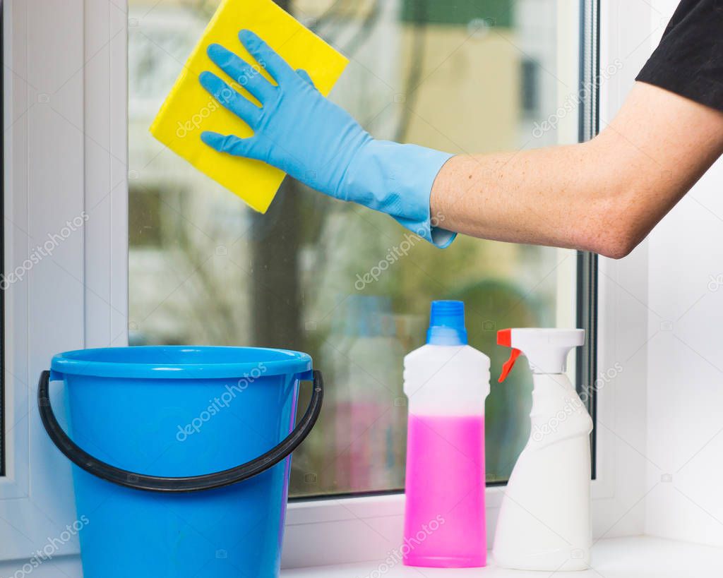 concept cleaning in the apartment