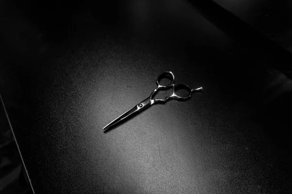 Scissors Hairdresser Black Background — Stock Photo, Image