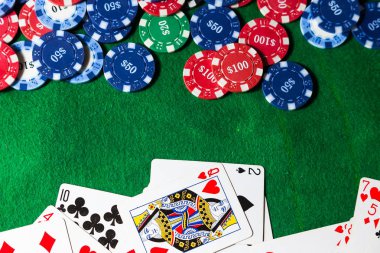 arka plan poker kartları ve cips