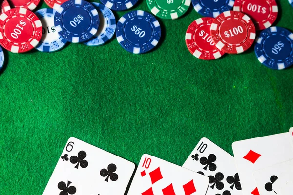 background of poker cards and chips