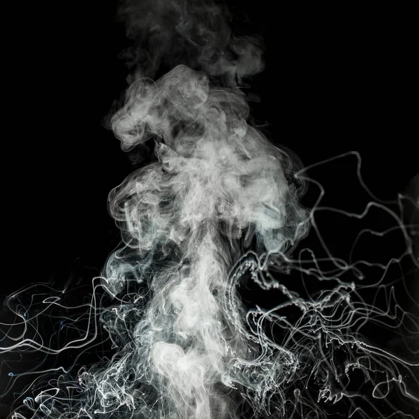 Rauch Auf Schwarzem Hintergrund Quadrat — Stockfoto