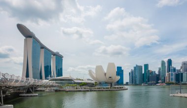 Singapur - 22 Ocak 2019 : iş bölgesinde ufuk çizgisi, Mar