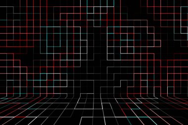 Soyut çok renkli arka plan, çizgiler ve kareler ile 