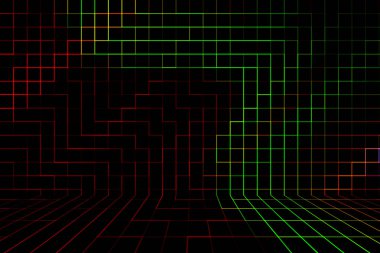 Soyut çok renkli arka plan, çizgiler ve kareler ile 