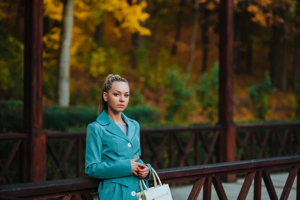 Retrato de una niña en el parque de otoño —  Fotos de Stock