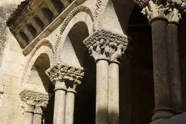 Colonne Romaniche Della Chiesa San Martino Segovia Spagna — Foto Stock