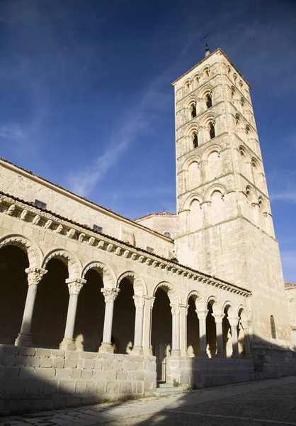 Romanesk Sütunları Segovia Spanya Martin Kilisesi — Stok fotoğraf