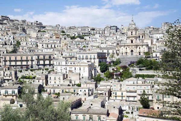 Vue Aérienne Modica Cathédrale Saint Georges Sicile Italie — Photo