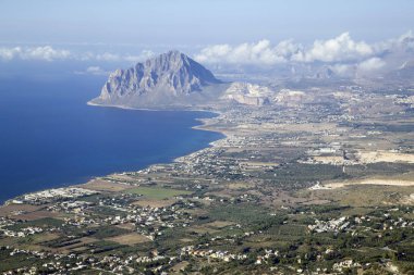 İtalya, Trapani-Sicilya 'daki Erize' den panoramik manzara