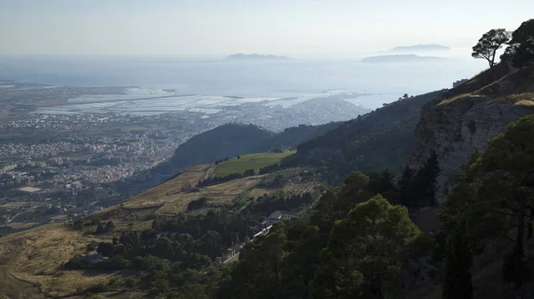 Talya Trapani Sicilya Daki Erize Den Panoramik Manzara — Stok fotoğraf