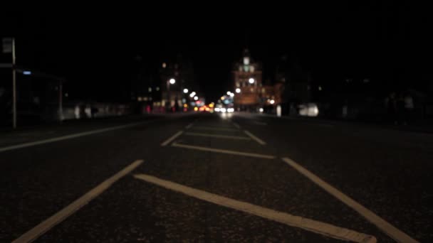 Edinburgh Skoçya Başkenti Kuzey Köprüsü Üzerinde Gece Trafik Birleşik Krallık — Stok video
