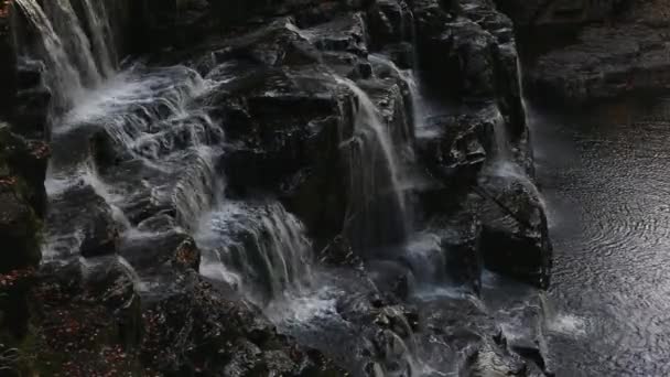 Cascade Falls Clyde River Clyde New Lanark South Lanarkshire Scotland — Stock Video