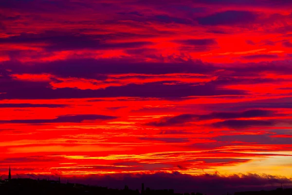 Pintoresco Cielo Colorido Vibrante Puesta Sol Con Nubes — Foto de Stock