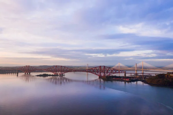 Trois Ponts Forth Railway Bridge Forth Road Bridge Queensferry Crossing — Photo