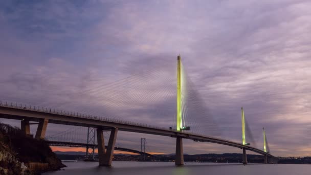 Forth Silniční Most Queensferry Přechod Přes Firth Forth Skotsku — Stock video