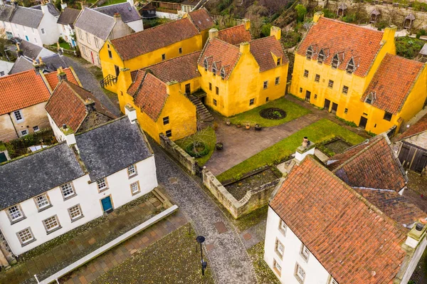 Aerial View Culross Town Beautiful 17Th Century Palace Merchant House — Stock Photo, Image
