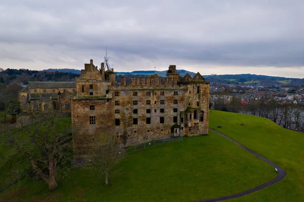 Вид Воздуха Руины Замка Линлитгоу Место Рождения Марии Королевы Шотландии — стоковое фото