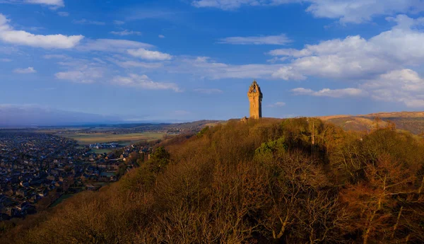 National Wallace Monument Una Torre Posta Sulla Spalla Dell Abbazia — Foto Stock