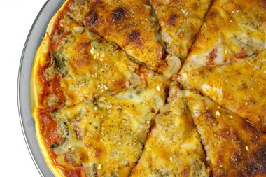 Pişmiş pizza closeup         