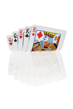 Ful papaz beyaz arka plan üzerinde kraliçeler dolu