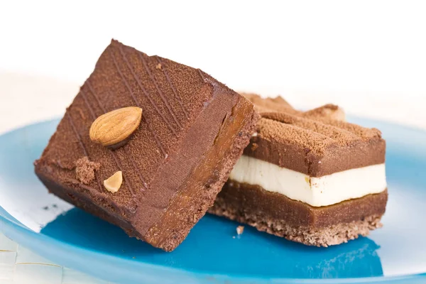 Смачний Шоколадний Торт Тарілці — стокове фото