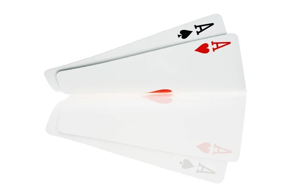 Pocket Aces Isolado Fundo Branco Com Reflexão — Fotografia de Stock