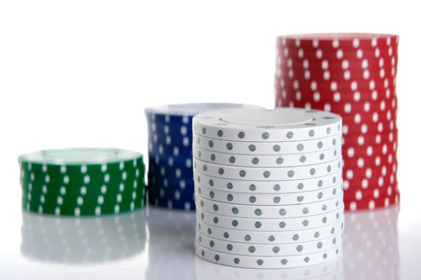 Rows Gambling Chips Stacks — Stock Photo, Image