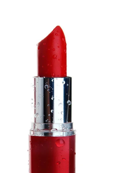 Rode Lippenstift Geïsoleerd Wit — Stockfoto