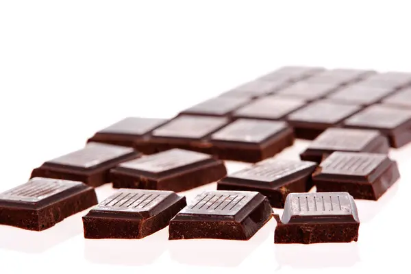 Dark Chocolate Bars White Background — Stock Photo, Image