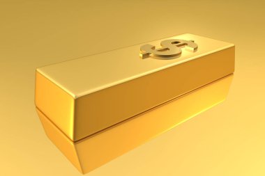 Dolar işareti olan Altın Bar