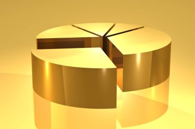 Altın pasta grafik 3d render
