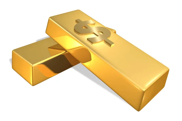 Gold Bars Dollar Sign — Stock Photo, Image