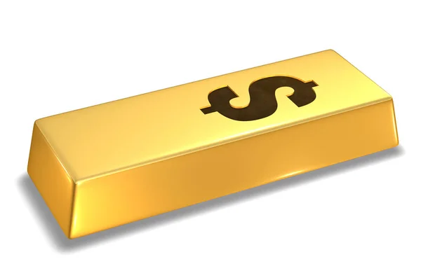 Gold Bar Dollar Sign — Stock Photo, Image