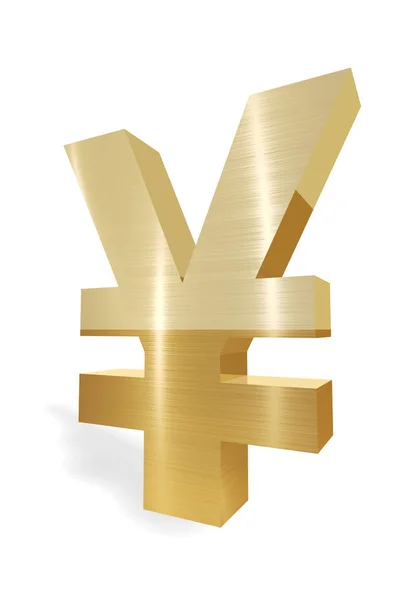 Gold Yen Currency Symbol White Background — Stock Photo, Image
