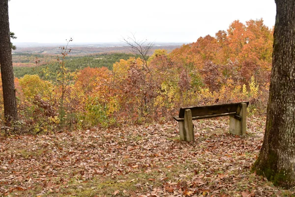 a bench on the glade top trail overlook Missouri