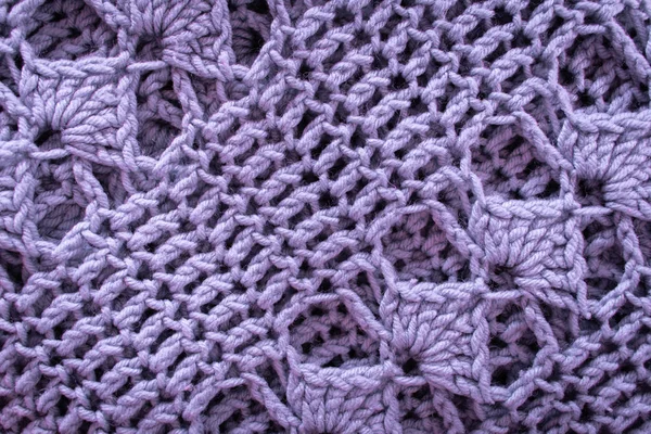 紫色钩针毯子纹理 — 图库照片