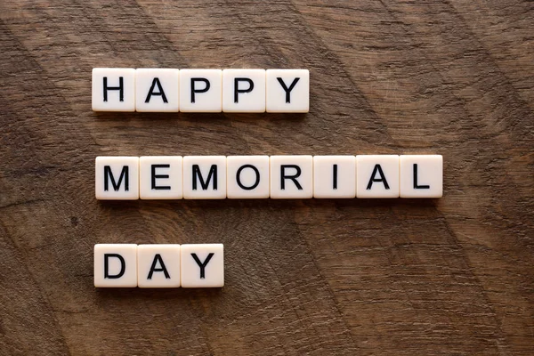 Gelukkige Memorial Day Met Scrabble Letters — Stockfoto