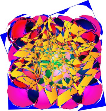 Soyut resimler. Geometrik şekil. rakamlar haotic aranjman. Bir patlama renk.